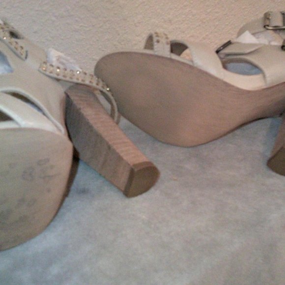 Strappy Open Toe Block 5" Heels - Picture 4 of 5